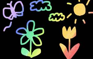 春のスクラッチアート - はむ