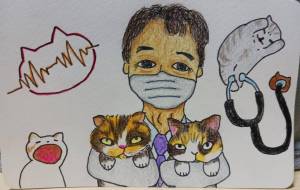 先生と猫 - あおい