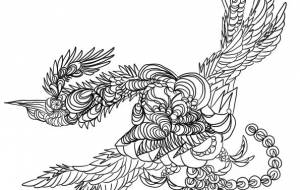 鳳凰(線画) - とも吉
