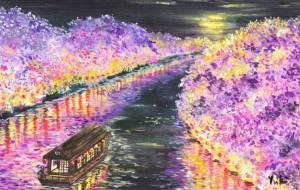 夜桜見物 - 工房はんど Yuki