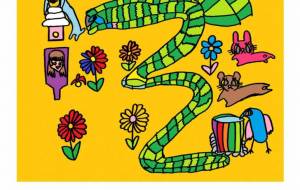 正月とへびと動物達 - 【イベント】2025年巳年年賀状NSQ×障がい者アート協会デザインコンテスト