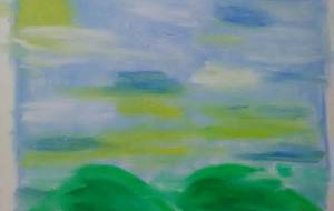 「かすかな朝焼けの友達のいる山」 - サオリ