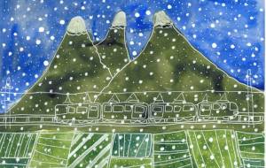 雪が降るー初雪の里村 - 工房はんど toki