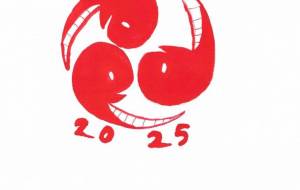 『三つ巴の蛇で新年を祝います。』 - 【イベント】2025年巳年年賀状NSQ×障がい者アート協会デザインコンテスト 