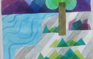 山脈のある風景 - 人魚