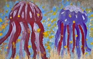 深夜の海中デート - 藍撫