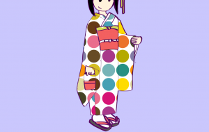 レトロ振袖 - 【イベント】2025年巳年年賀状NSQ×障がい者アート協会デザインコンテスト