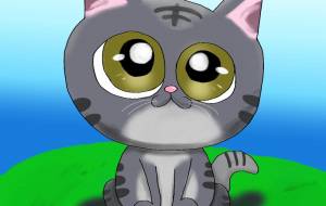 グレー色の目が大きい猫 - タツロー