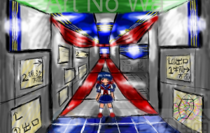 セーラー服に見える地下通路 - チリイラスト