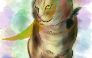 月夜の猫 - 京扇