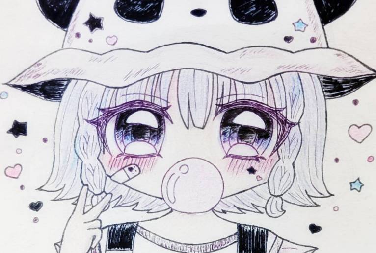 パンダハットの女の子 - まろ 