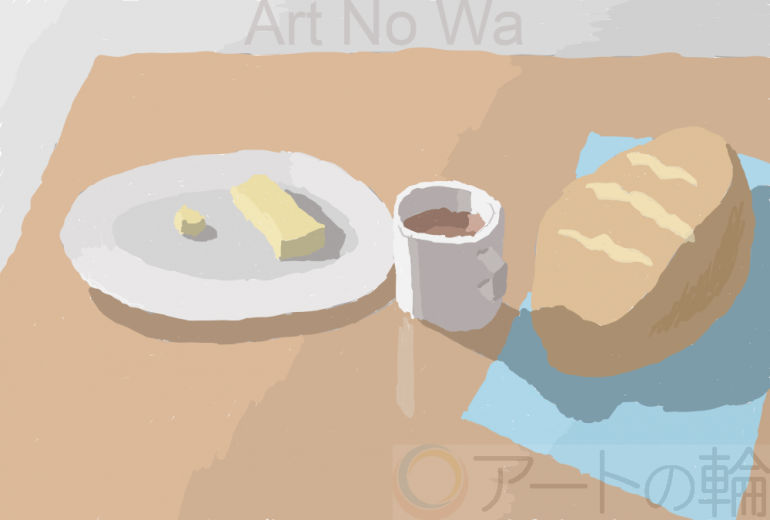 絵はがき　朝ごはん