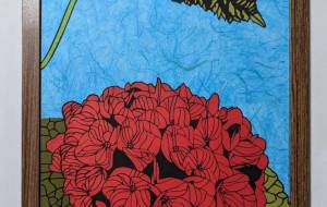 赤いあじさい - カワウソ