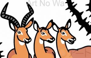 インパラ - シマハイエナ