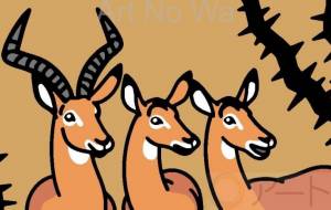 インパラ - シマハイエナ