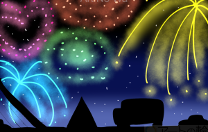 夏を惜しむ花火 - ましゅまろまかろん