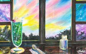 レトロな喫茶店で - 工房はんど Yuki