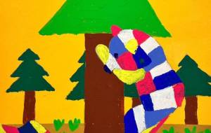 木登りしてる熊と馬 - いしだちょこ