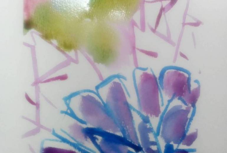 「朝露のたんぽぽ」