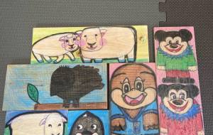 羊兄弟(木彫り) - 高見育子