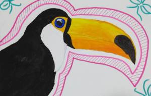 オニオオハシと葉っぱ。 - ジル