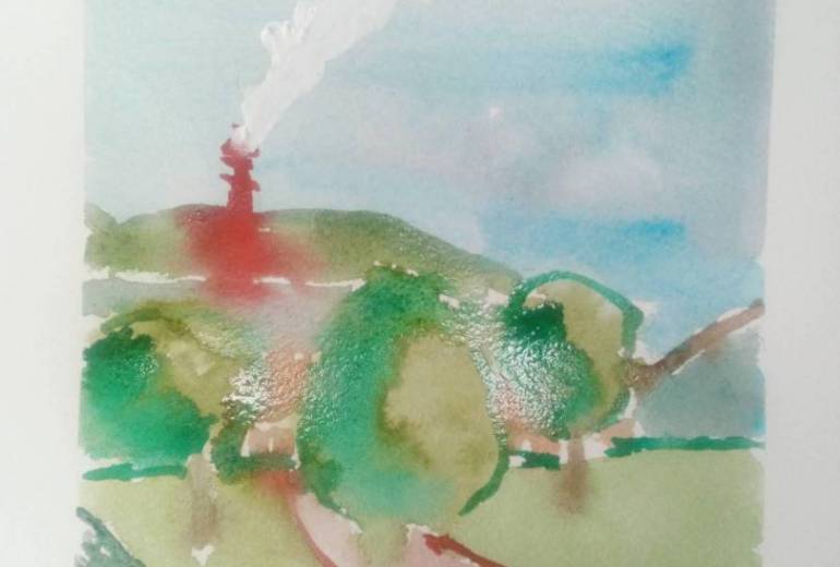 「秋の空に……」