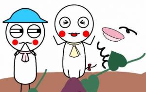 ぷにちゃんサツマイモ収穫痛って!あっ!プップ - しずく