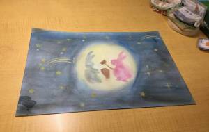 うさぎの十五夜 - 雪だるま