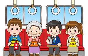 通勤電車に乗る人々 - 佐久間ゆきこ