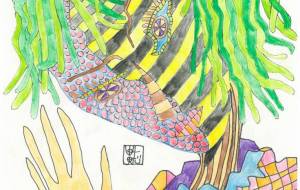 我が手を見る女性 - 阿部貴志