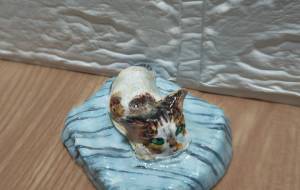 猫 粘土作品 - まかろんちゃん