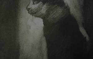 哲地窓際記憶彼方猫のセピアのカラー - 真鍋哲地