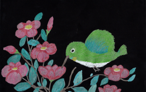 メジロと椿 - 柴田 和子