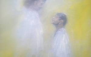 母さんと夏の日、雲の上、二人でアイスクリーム食べたいよ - 真鍋哲地