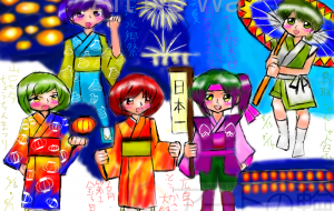 中国地方の祭り - チリイラスト 