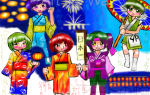 中国地方の祭り - チリイラスト