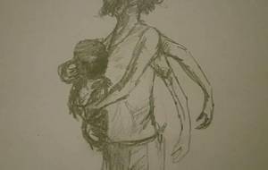 貧困阿修羅老人立像 - 真鍋哲地