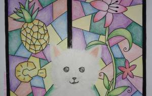 ステンドグラスと犬 - Shino-B(シノビー)