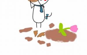 風で壊れた鉢植えからおはようぷにちゃん - しずく