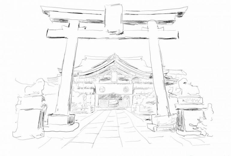 神社と鳥居_素戔雄神社