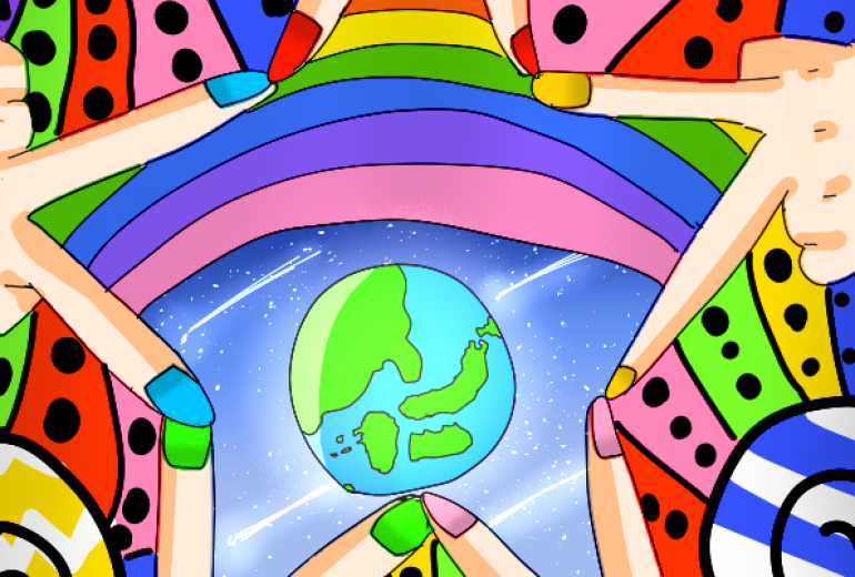 平和を繋ぐ七色の絆