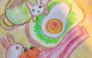 目玉焼きパンとうさぎ達の朝 - フェサギ