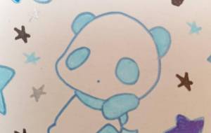 呼ばれて振り向く水色白パンダ - ぺりどっとらいと