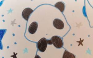 白黒パンダ前を向く - ぺりどっとらいと