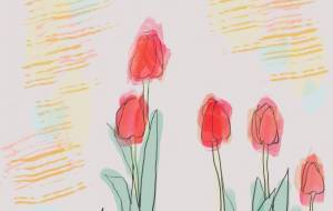 赤いチューリップ - とん