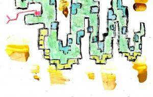 ドット蛇年賀絵2025 - やまざき