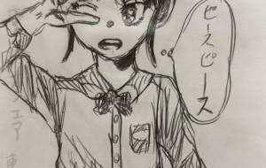 ピースしてるお団子の女の子 - haruka