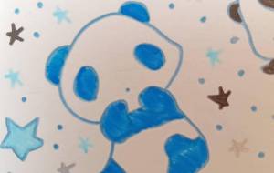 青白パンダ·座る - ぺりどっとらいと
