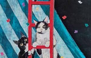 ハチワレサーカス団「一丁梯子」 - 猫玉