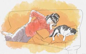 似たような格好で寝ている母と猫 - 【イベント】リコモス✕障がい者アート協会 第1回障がい者アートチャレンジ